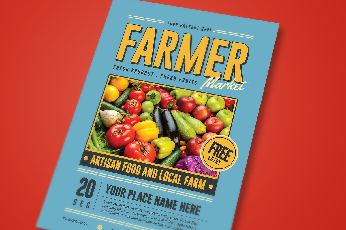 Farmer Market Festival Flyer, a Flyer Template by megarez (Photo 3 of 3)
