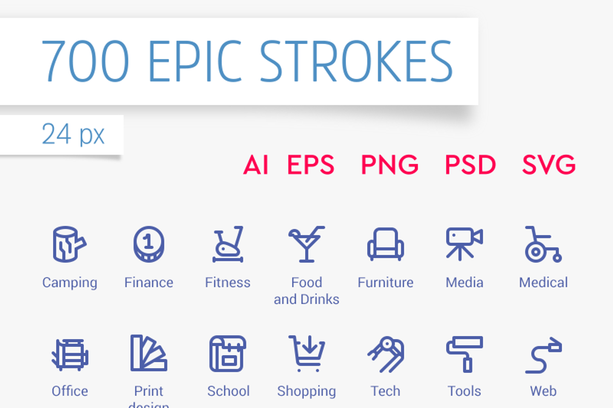 700 Epic Stroke Icons, an Icon by EpicShop (Photo 1 of 6)