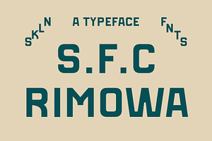 SFC Rimowa, a Sans Serif Font by Skilline Supply Co.