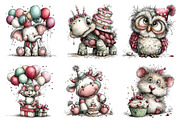 Whimsical Birthday Animals Clipart, an Illustration by Dream Creation (Thumbnail 4 of 6)