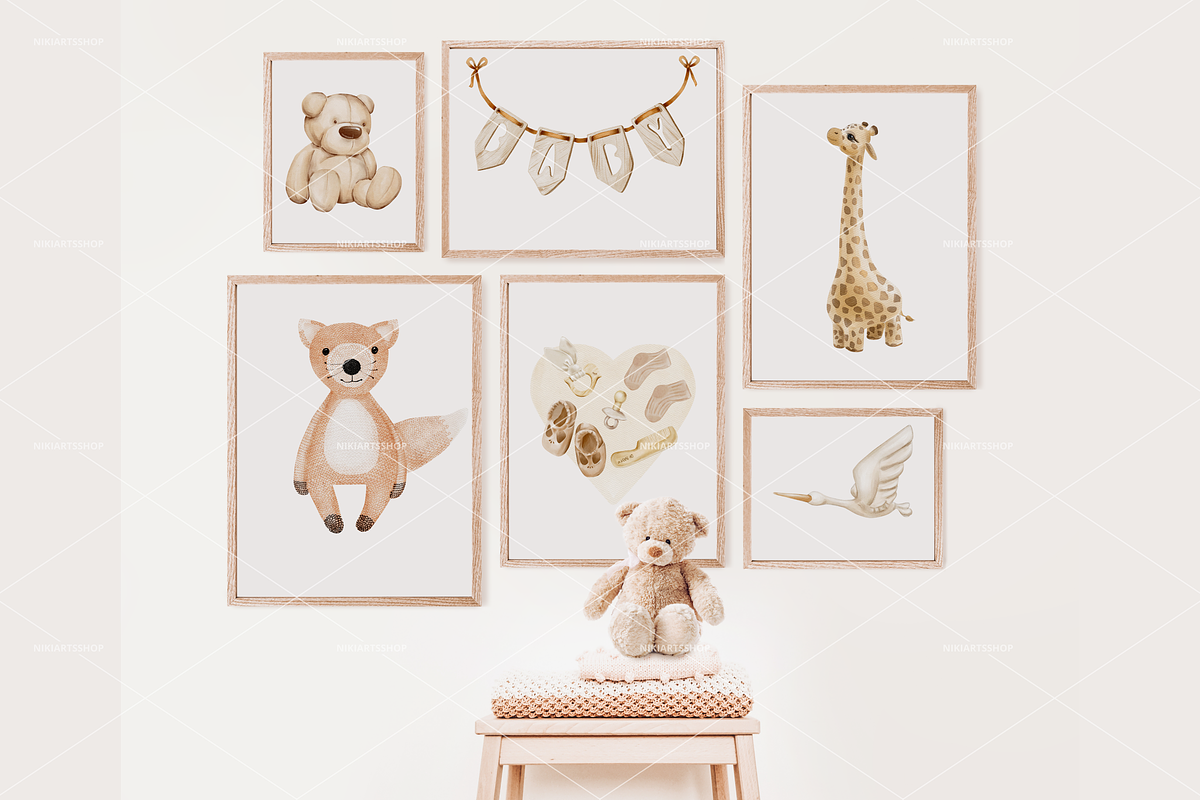 Boho Nursery Watercolor Clipart, an Animal Illustration by NikiArts (Photo 11 of 13)