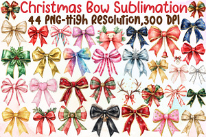 Christmas Bow Sublimation Clipart Bu, an Illustration by Sublimation Artist