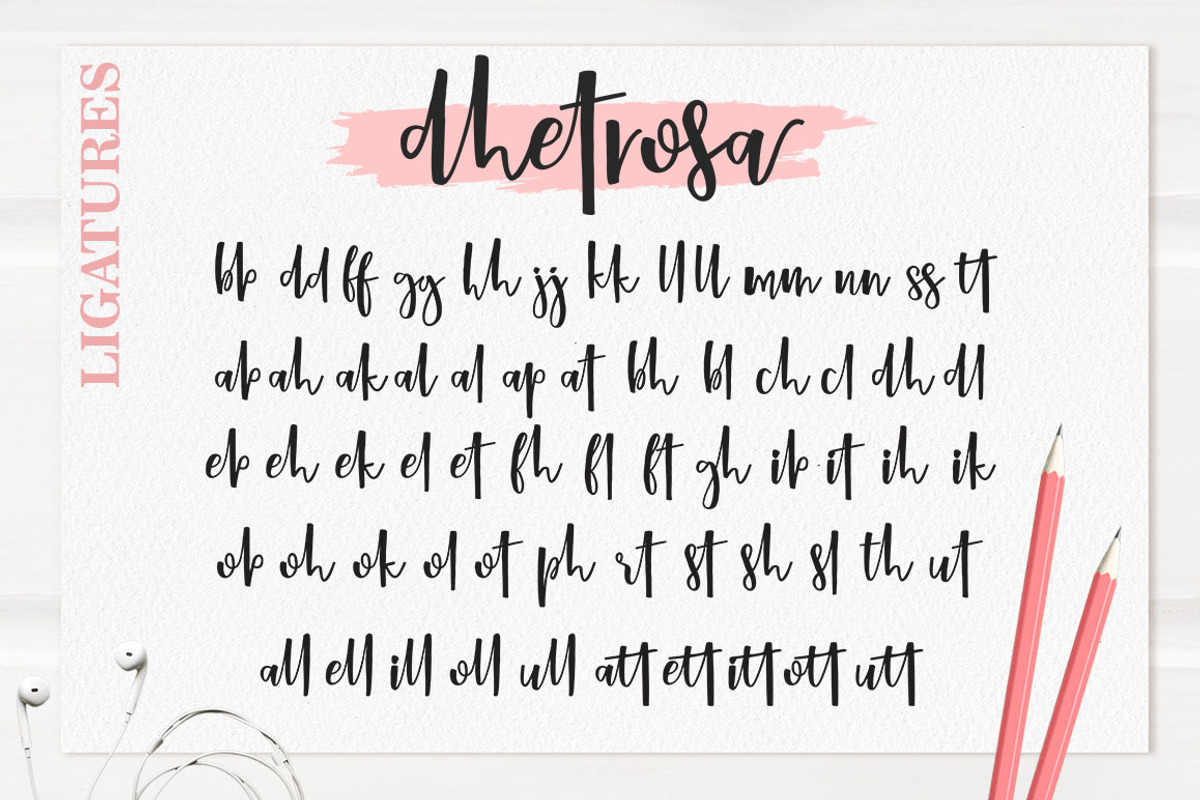 Dhetrosa Script, a Script Font by Lettersams (Photo 11 of 12)