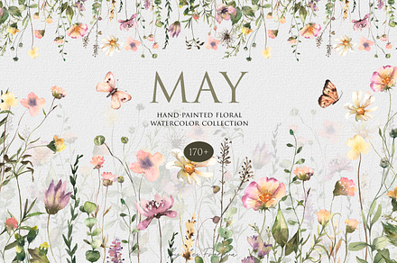 May - Floral Watercolor Collection
