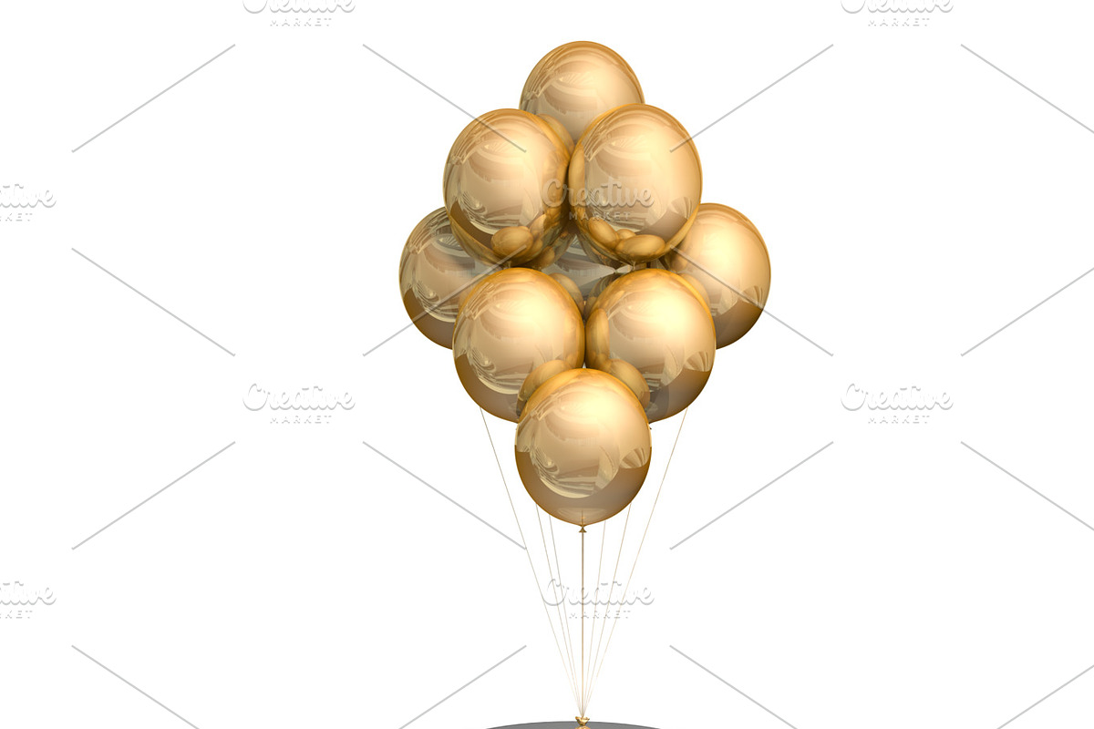 Stand by table with golden ballons, an Object Graphic by MS design