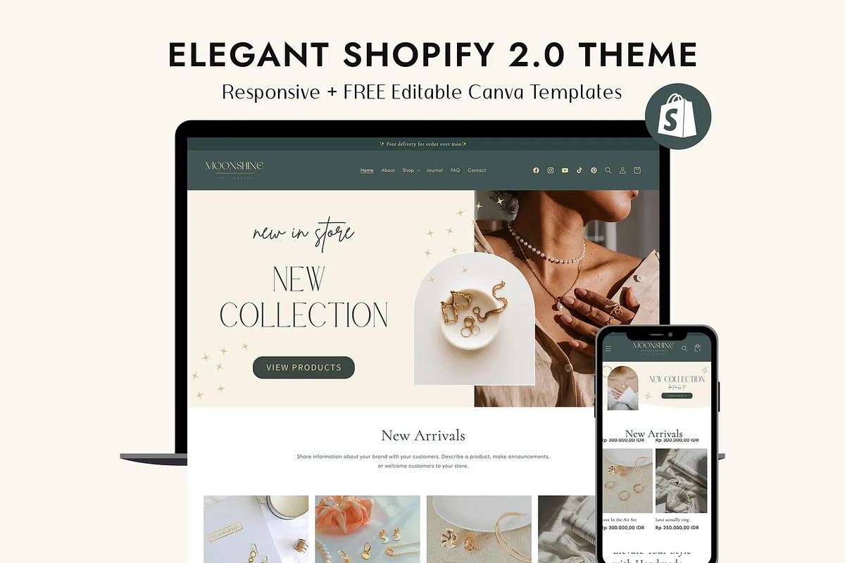 Jewelry Elegant Shopify Theme, a Shopify Template by Sky and Stars (Photo 1 of 5)
