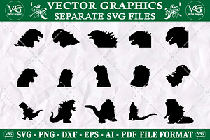 Godzilla SVG. Godzilla Bundle SVG.