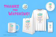 Easter bunny with balloons. Tshirt., an Animal Illustration by KENO Mascots (Thumbnail 5 of 5)