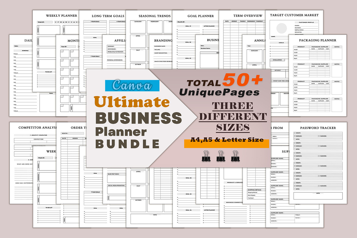 Business Planner Template/Canva, a Stationery Template by DesignByStore (Photo 1 of 5)