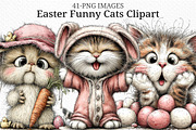 Easter Funny Cats Clipart Png, an Illustration by Craft Nest (Thumbnail 1 of 11)