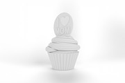 Cartoon I Heart Mom Cupcake Mockup, a Merchandise Mockup by Qaleb Studio (Thumbnail 2 of 2)