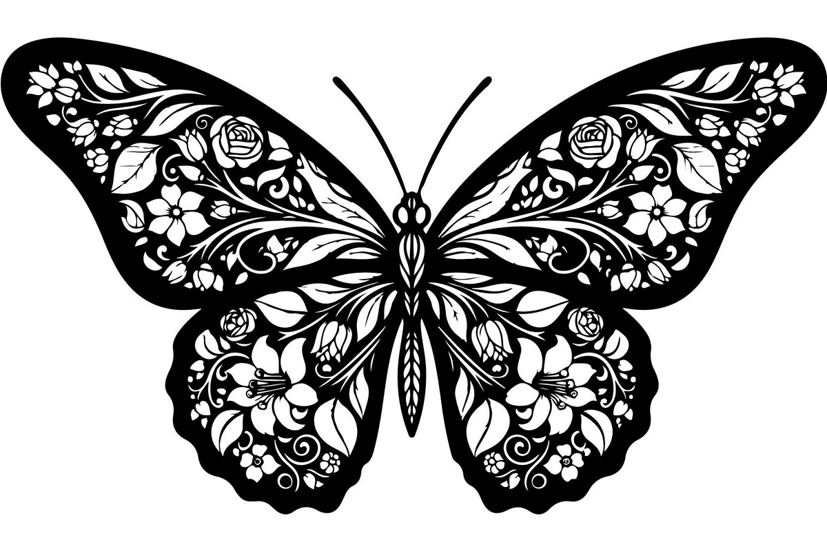 Butterfly Silhouette Bundle, a Decorative Illustration by Designer_Momina (Photo 19 of 20)