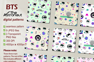 BTS Seamless Pattern Kpop Papers PNG