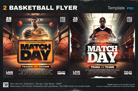 2 Basketball Flyer Template