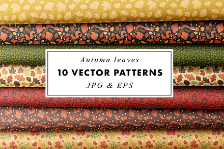 10 Autumn Leaves Vector Patterns