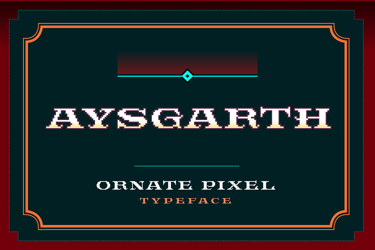 Aysgarth Ornate Pixel Font, a Font by SelfBuild Type (Photo 1 of 6)