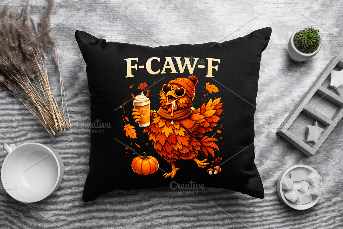 F Caw F Fall Chicken PNG, a Product Mockup by Design Station (Photo 4 of 6)