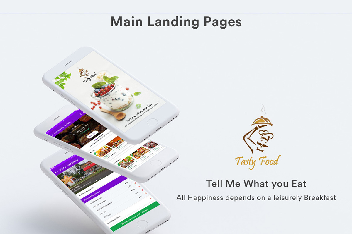 Food Order Mobile App UI, a Templates & Theme by 3djagan (Photo 3 of 7)