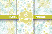 6 Floral Seamless Patterns Set, a Pattern Graphic by Sunset&Sea Design (Thumbnail 1 of 3)