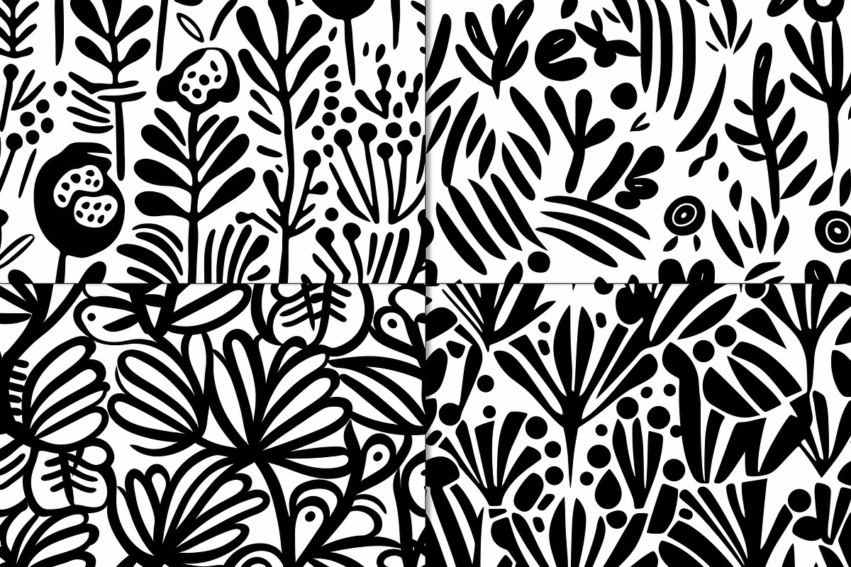 20 Seamless B/W Matisse-inspired Set, a Pattern Graphic by Nordic Design (Photo 7 of 9)