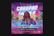 Synthwave Summer Party Flyer PSD, a Flyer Template by Bornx Design (Thumbnail 5 of 6)