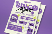Purple Retro Bingo Night Flyer Set, a Flyer Template by graphicook (Thumbnail 2 of 3)