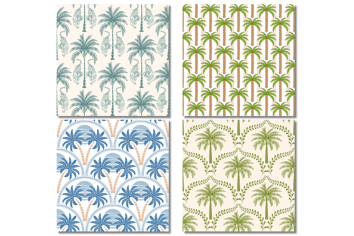 Palm Tree Tropical Seamless Patterns, a Pattern Graphic by wind mill (Photo 2 of 4)