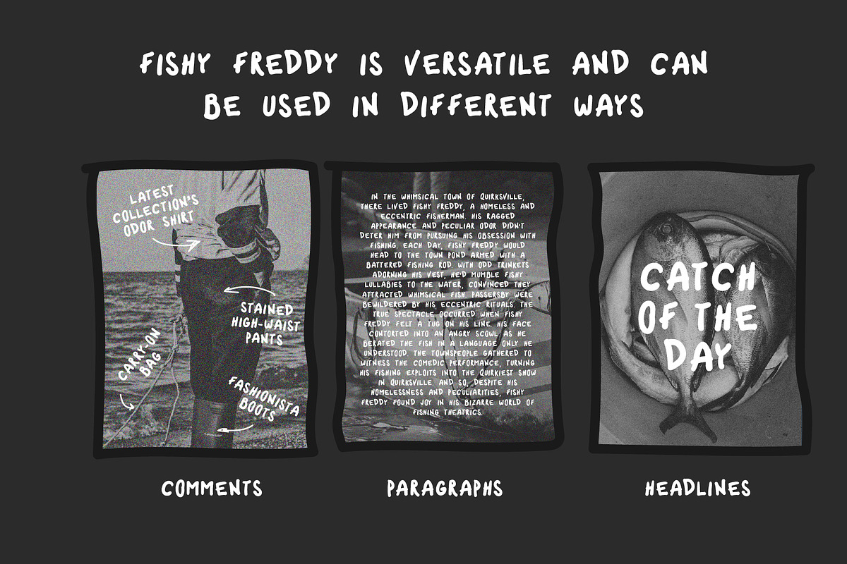 Fishy Freddy handwriting ugly font, a Handwritten Font by ugly type (Photo 3 of 8)