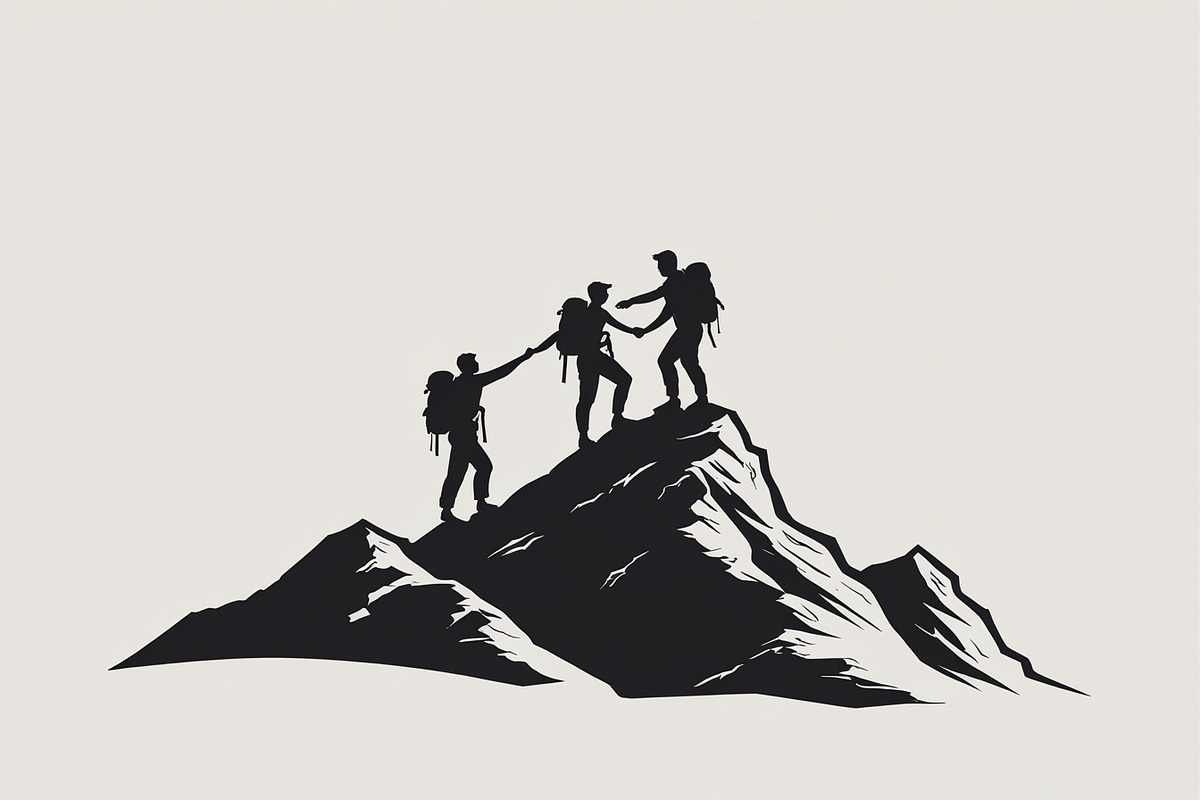 Mountain Hiking Silhouette Set, an Illustration by BIPLOB EXPERT (Photo 9 of 21)