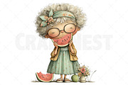 Summer Funny Grandma Clipart, an Illustration by Craft Nest (Thumbnail 12 of 12)