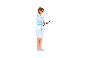 Female doctor writing notes on, an Object Illustration by pikepicture
