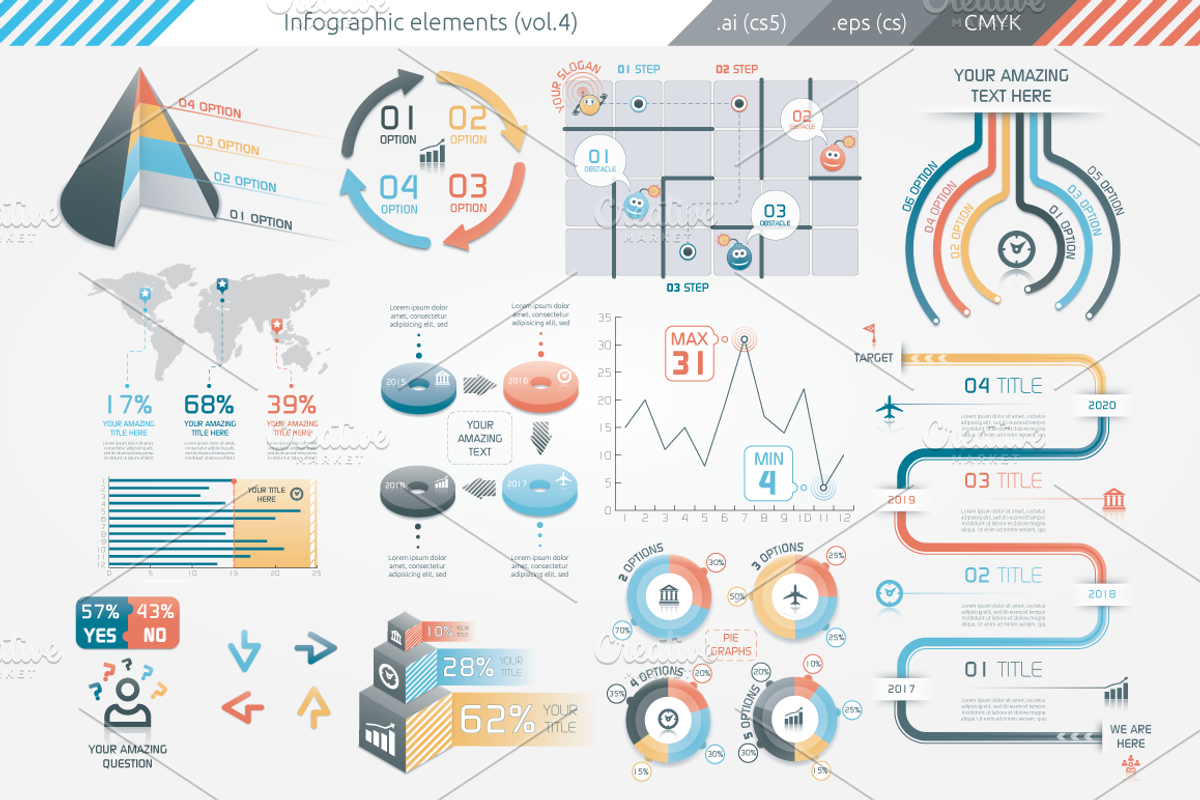 Infographic Elements (v4), a Presentation Template by Infographic Paradise