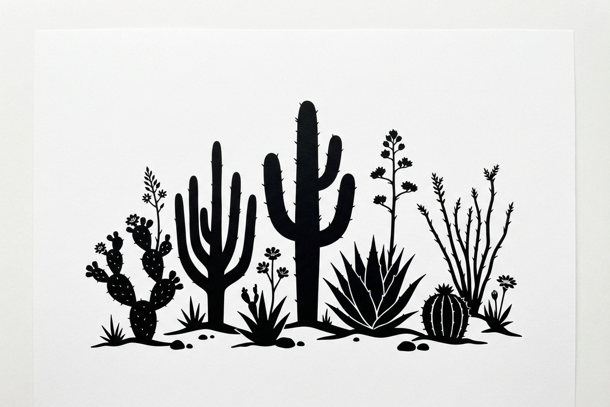 60 Desert Cactus Floral Silhouette, a Seasonal Illustration by Amazin_art (Photo 36 of 38)