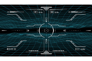Military HUD interface, target aim, a Technology Illustration by Vector Tradition