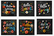Hello Spring School Chalkboard Clipa, an Illustration by Designworld (Thumbnail 2 of 4)