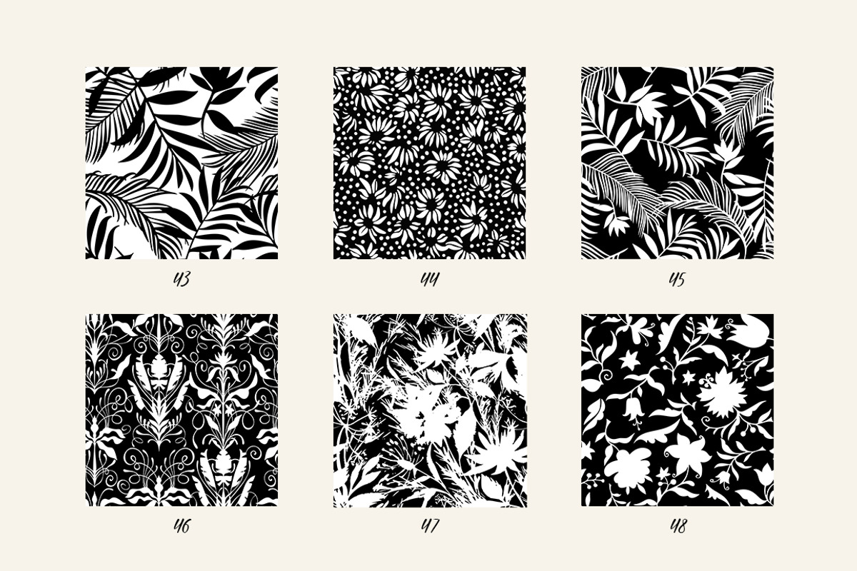 Floral Silhouettes Patterns Set, a Background Graphic by GALAKAM (Photo 9 of 14)