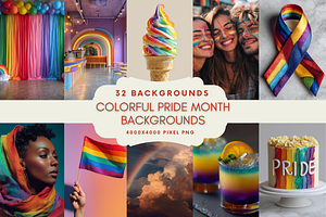 Colorful Pride Month Backgrounds, a Background Graphic by NadiaTheronArt