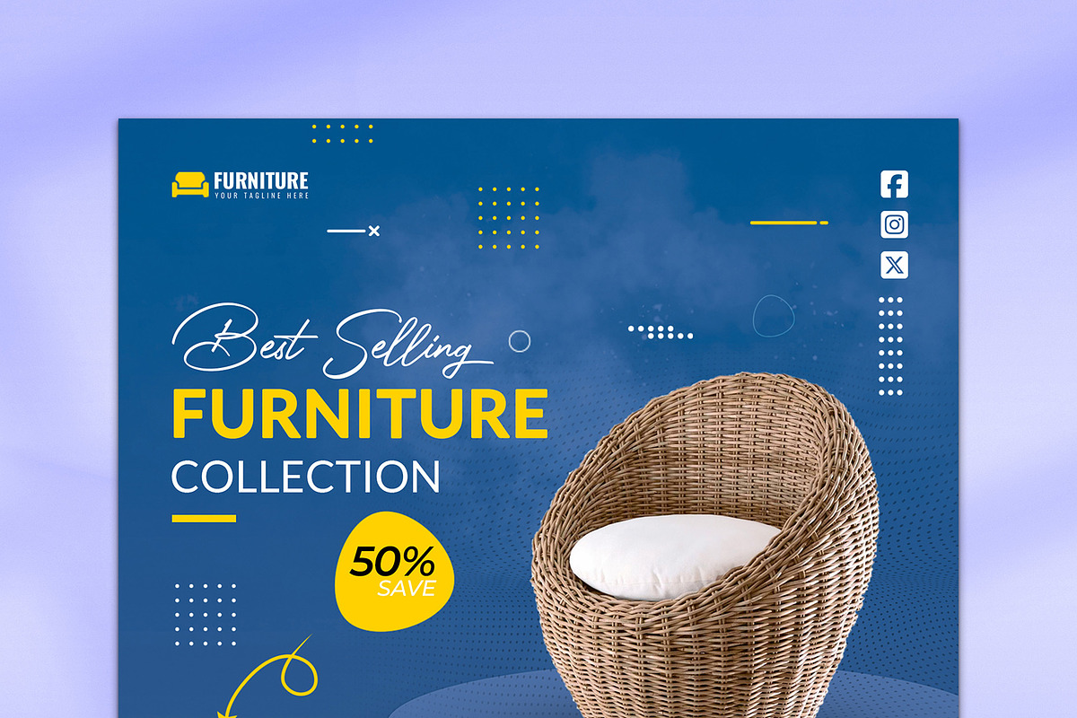 Furniture Social Media Banner Design, a Marketing Template by Photoshop Action (Photo 8 of 26)