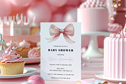 Pink Bow Baby Shower Invitation, an Invitation Template by LucaTheme (Thumbnail 3 of 5)