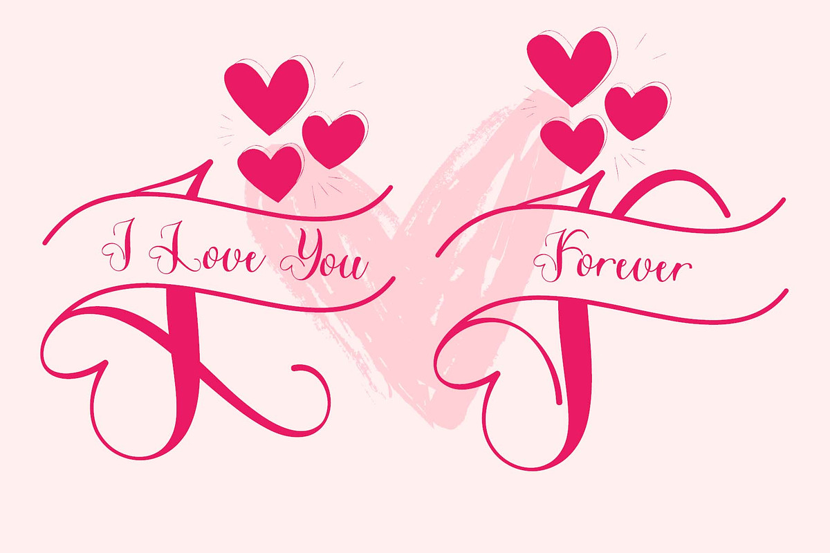 Beautiful Romantic Monogram, a Handwritten Font by Yoga Letter (Photo 4 of 7)