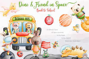 Dinosaur in space Back to School