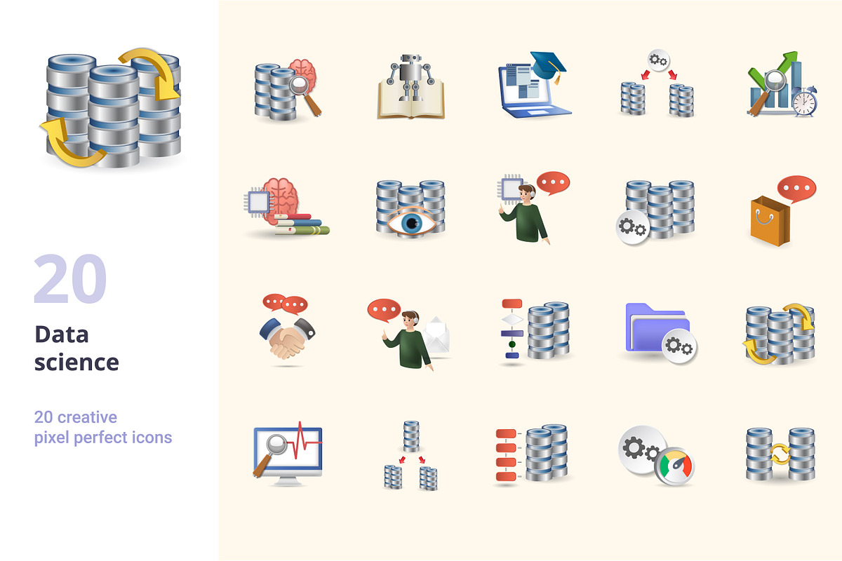 Data Science 3D Icons Set Bundle, an Object Graphic by Aimagenarium@gmail.com (Photo 1 of 21)