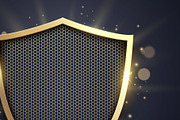 Luxury Golden Shield With Metal Mesh, a Decorative Illustration by Black White Mouse Design (Thumbnail 3 of 3)