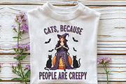 Sarcastic Halloween Cat Witch Creepy, an Illustration by CraftArtStudio (Thumbnail 3 of 4)