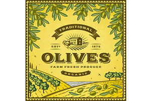 Vintage Olives Label