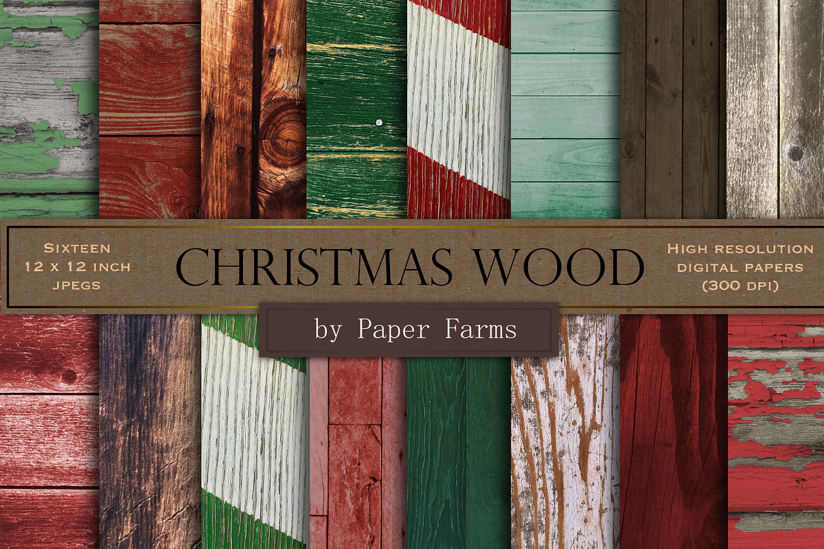 Christmas wood backgrounds, a Texture Graphic by Paper Farms (Photo 1 of 3)