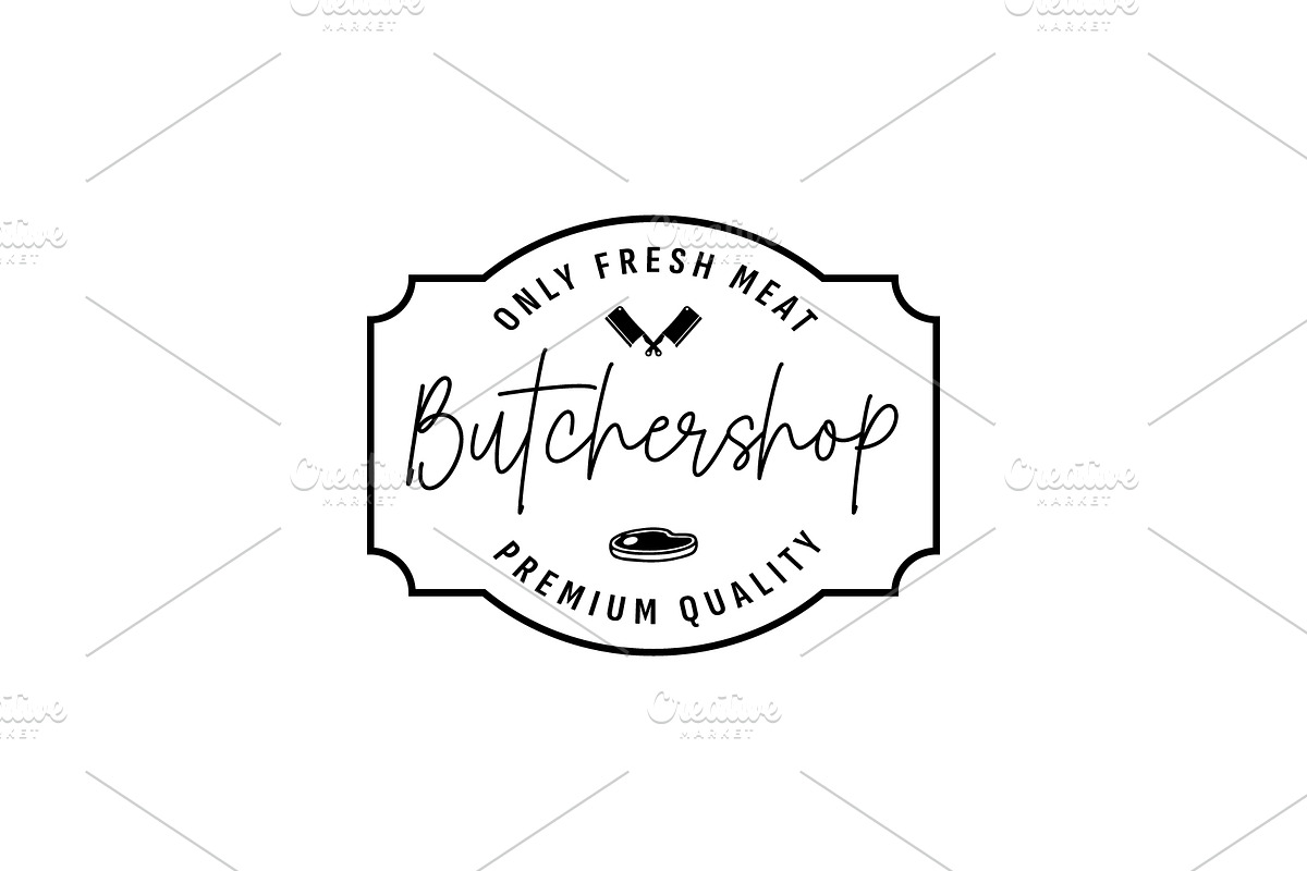 Butcher shop logo illustration, a Branding & Logo Template by Dyn Studio