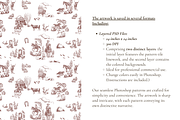 Rustic Ranch Toile de Jouy Pattern, a Background Graphic by Hughes Studio (Thumbnail 5 of 8)