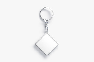 White Rhombus Keychain 3D Model