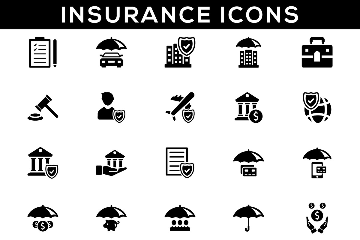 Modern Insurance & Finance Icon Set, a Solid Icon by SalimCreative1 (Photo 2 of 2)